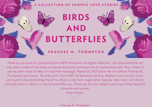 BIRDS AND BUTTERFLIES NSFW ART - DIGITAL COLLECTION!